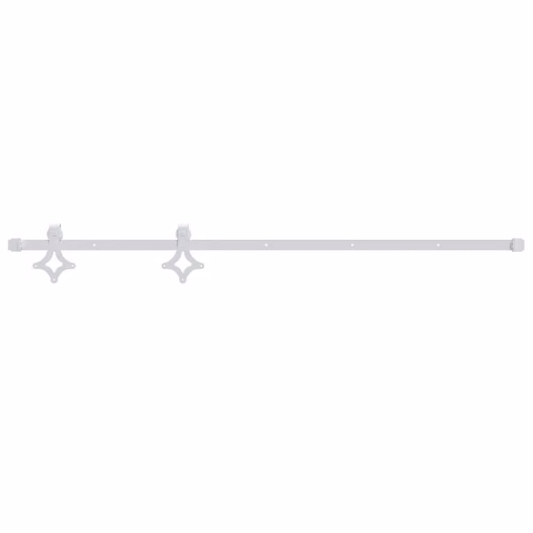 Berkfield Home Sliding Door Hardware Kit, White Steel, 183 cm