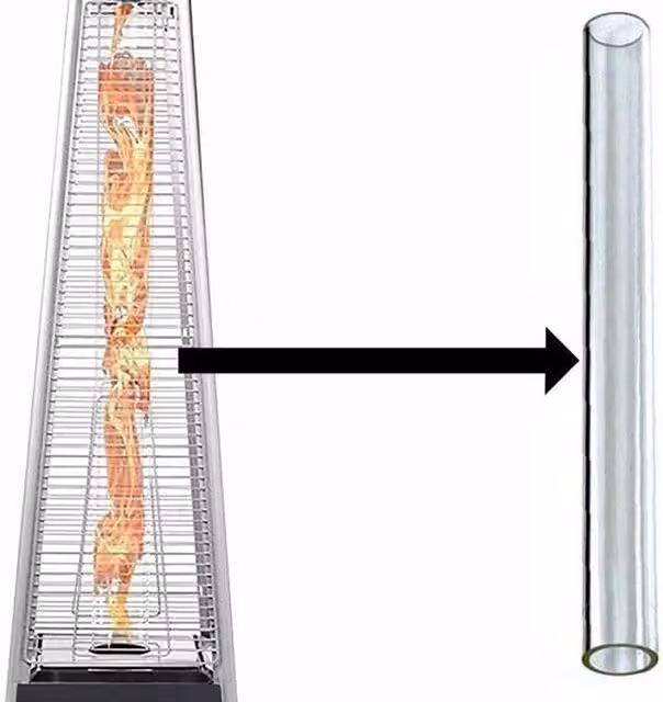 BU-KO Silver Transparent Glass Tube Replacement for Pyramid Gas Patio Heater