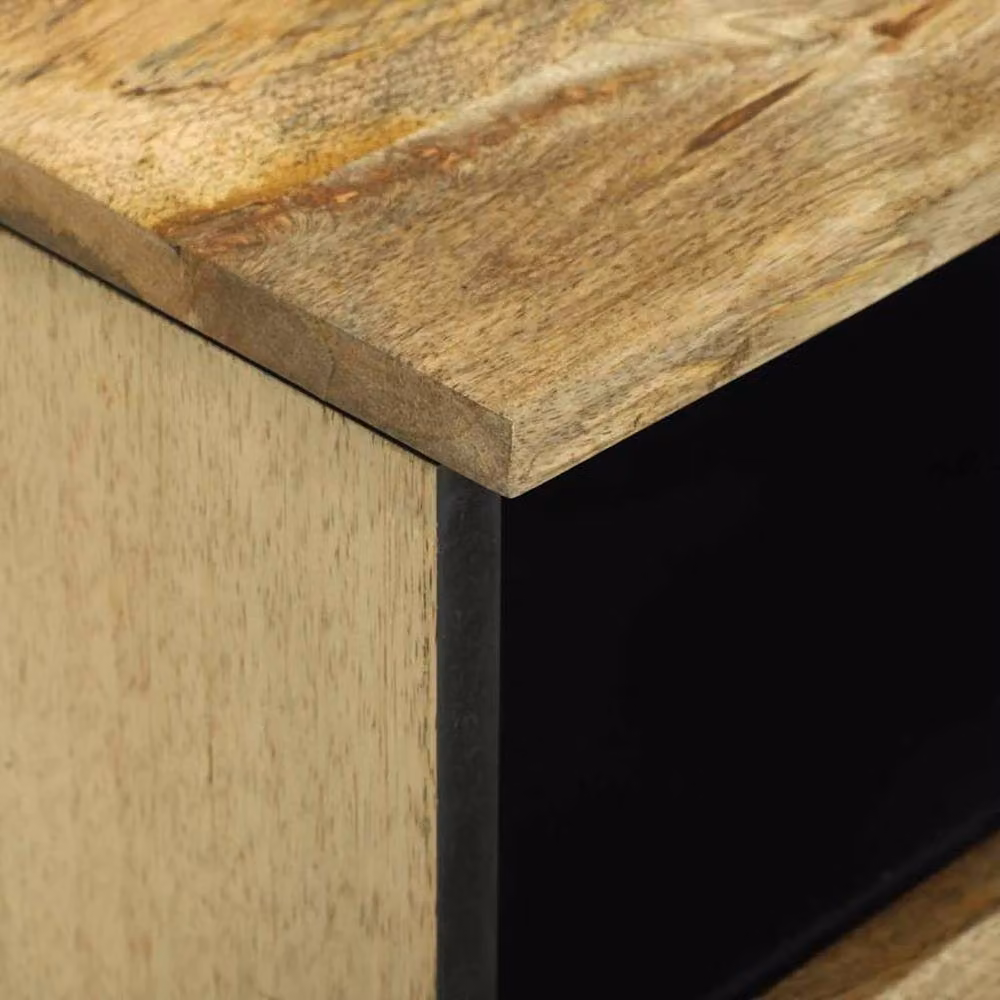 Berkfield Home Modern Bedside Cabinet in Brown Solid Mango Wood, W/D/H: 40 x 33 x 46 cm – 5