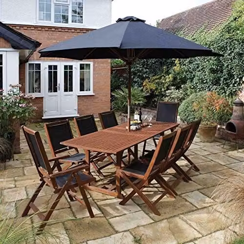 Rowlinsons Bali Garden Furniture Set in Brown, W: 100 cm, D: 210 cm, H: 74 cm – 1