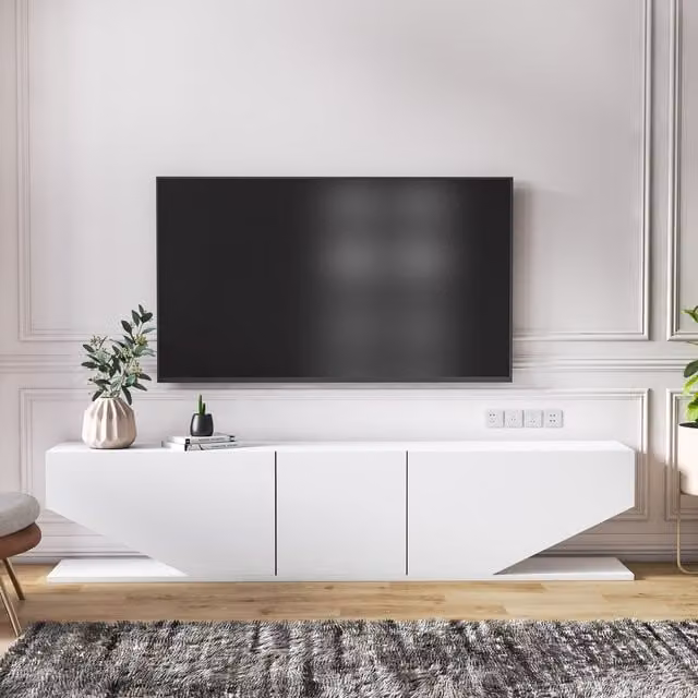 Decorotika Pearl TV Unit in High Gloss White