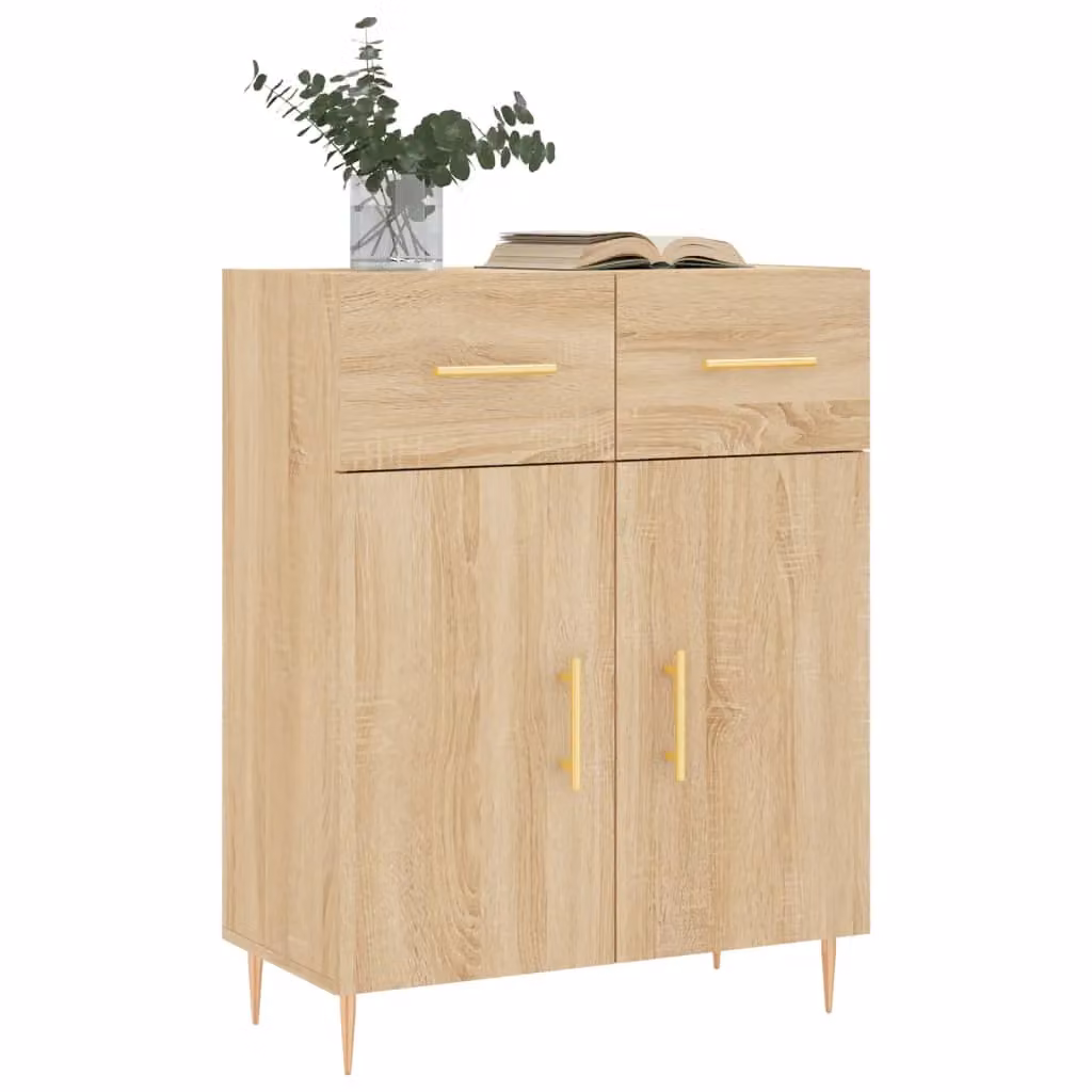 Berkfield Home Sonoma Oak Sideboard in Brown, W: 69.5 cm, D: 34 cm, H: 90 cm – 2