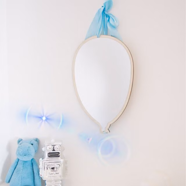 CARME Shatterproof Acrylic Adhesive Wall Mirror in Silver, Diameter: 38 cm