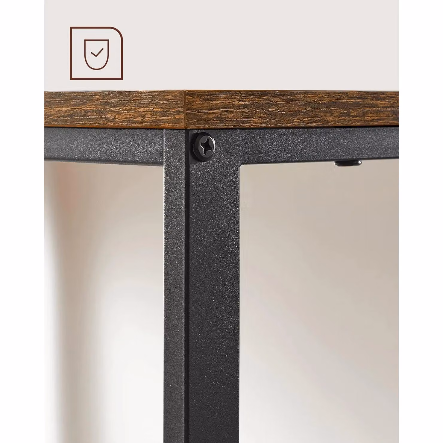 VASAGLE Industrial Computer Desk in Brown – 4