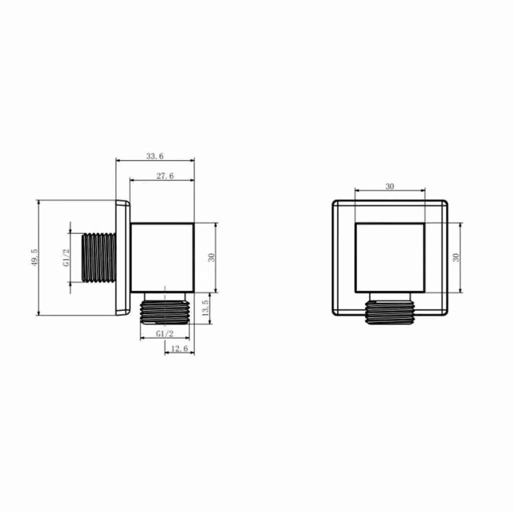 Clifton Shower Square Outlet Elbow in Matt Black – 2