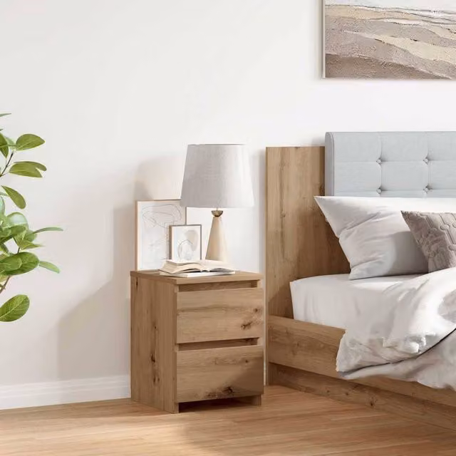 Berkfield Home Timeless Bedside Cabinet in Artisan Oak, Brown, W/D/H: 30 x 30 x 40 cm