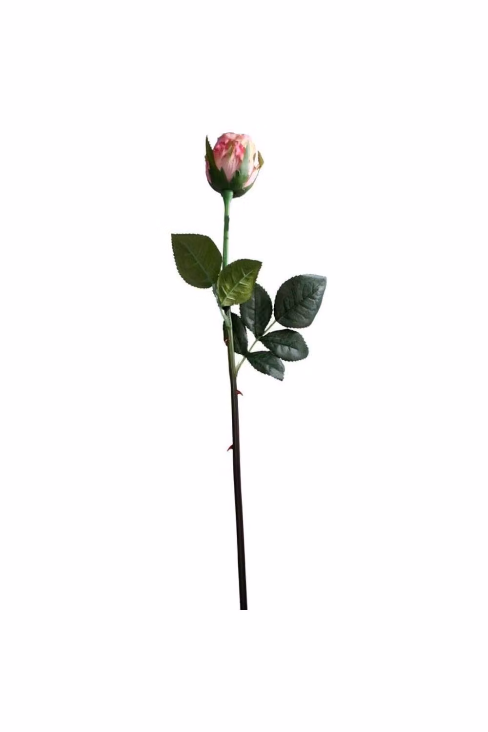 KDMD 3 Pack Small Pink Rose Bud Artificial Textile Flowers for Wedding Tabletop Decor – 3