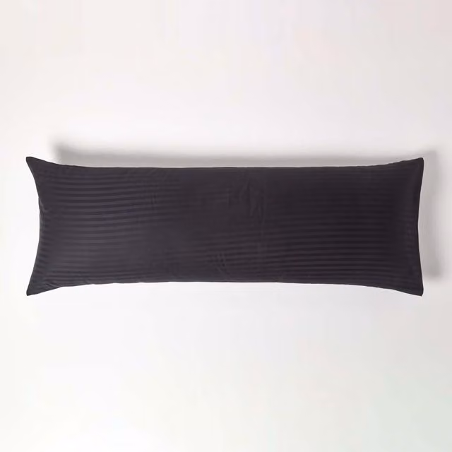 Homescapes Black Combed Cotton Percale Body Size Pillowcase