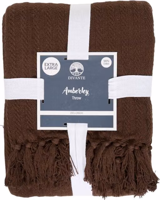 Divante Amberley Cotton Throw in Brown