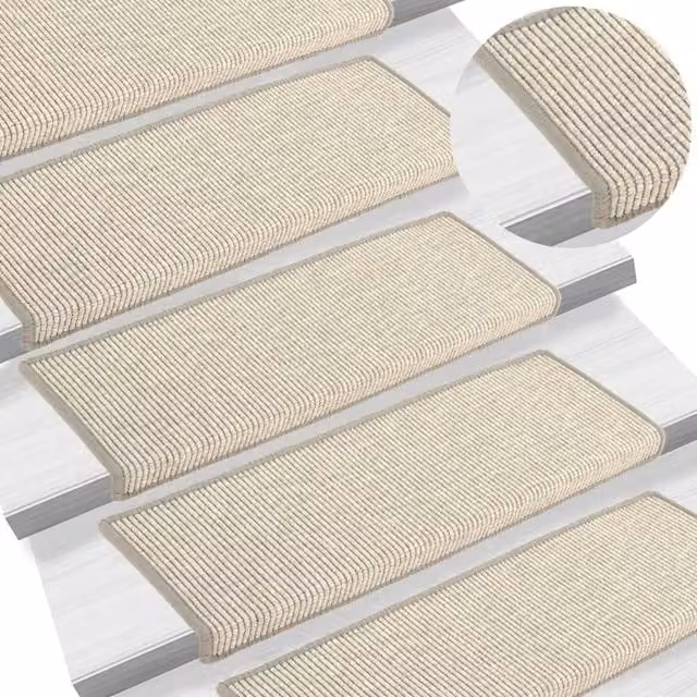Berkfield Home Self-adhesive Stair Mats, 15 Pieces, Silver, W: 65 cm, D: 21 cm, H: 4 cm