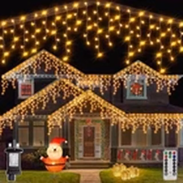 Havendro Warm White 800 LED Icicle Lights, 20m Connectable Outdoor Christmas Decor – 1