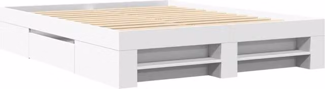 Berkfield Home Durable Bed Frame with Drawers, White, W/D/H: 160 x 200 x 163 cm