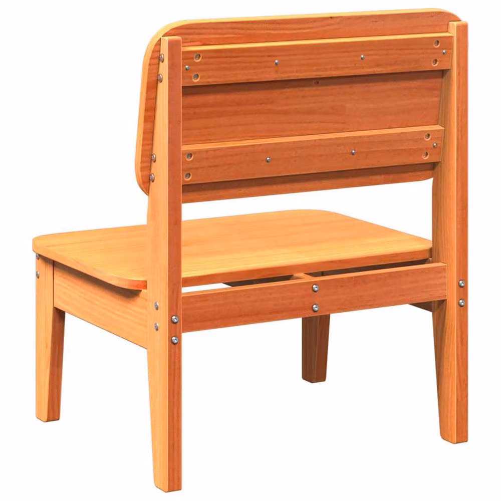 Berkfield Home Set of 2 Rustic Wax Brown Solid Pine Garden Chairs, W: 60 cm, D: 52.5 cm, H: 72 cm – 4