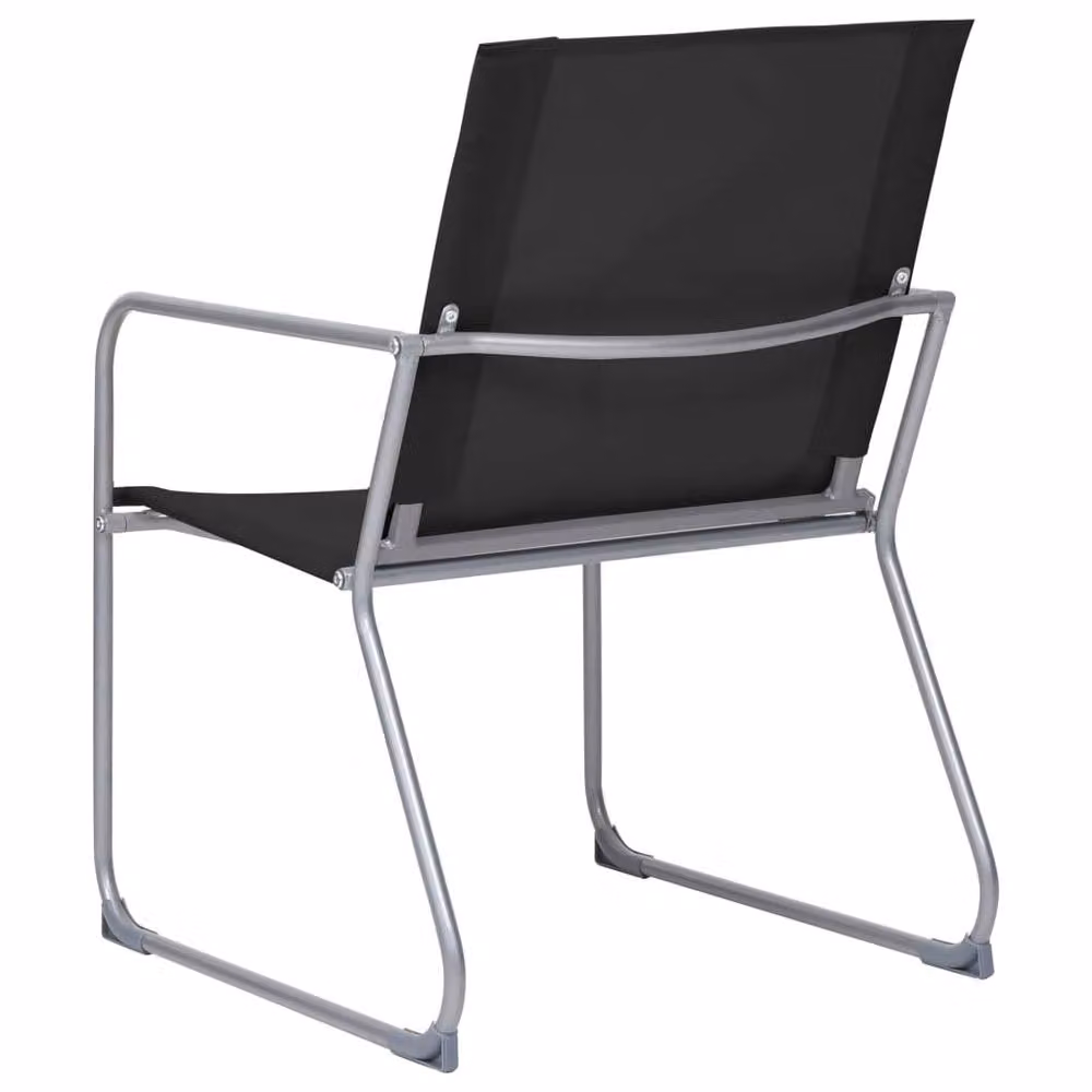 Berkfield Home 4 Piece Black Garden Lounge Set with Powder Coated Steel Frame and Fabric Upholstery – 2