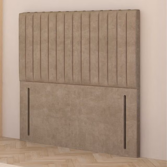 Somnior Beds Ltd Verona Velvet Floor Standing Upholstered Headboard in Beige/Brown, Single