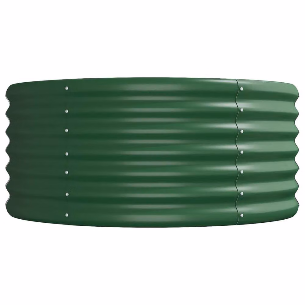 Berkfield Home Garden Powder-coated Steel Raised Bed, Green, W: 296 cm, D: 80 cm, H: 36 cm – 4