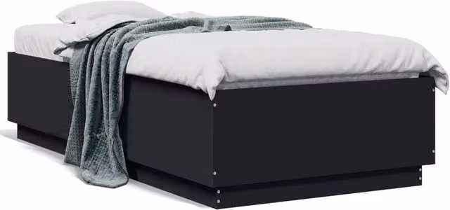 Berkfield Home Single Bed Frame in Black, W/D/H: 90 x 190 cm