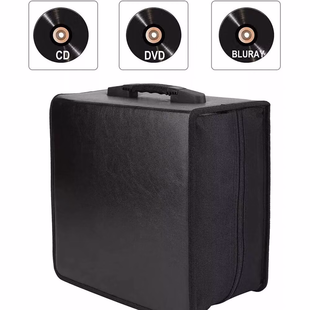 EONLION 400 DVD Disc Carry Case Holder Storage Bag in Black, W/D/H: 50 x 50 x 5 cm – 4