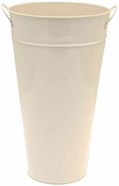 KDMD Cream Galvanised Metal Tabletop Vase, 2 Pack, Height: 20 cm