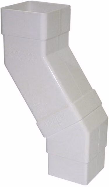 FloPlast 65mm Square Adjustable Offset Bend in White and Grey