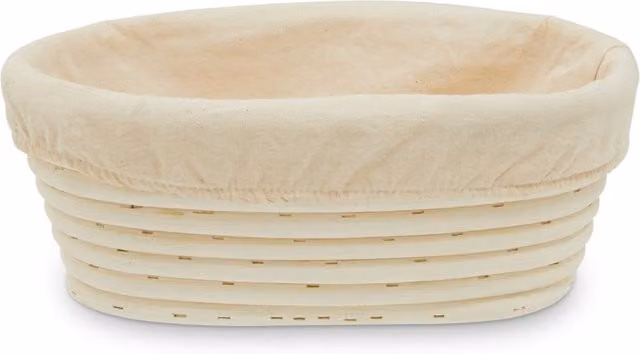 Orsina Oval Bamboo Bread Proofing Basket with Cloth Liner in Beige