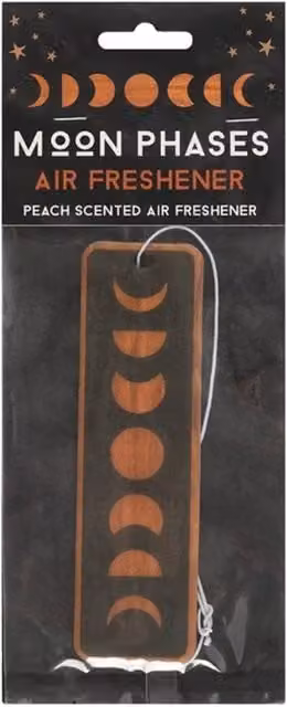 KDMK Moon Phases Peach Scented Hanging Air Freshener for Car or Room Decor, Black