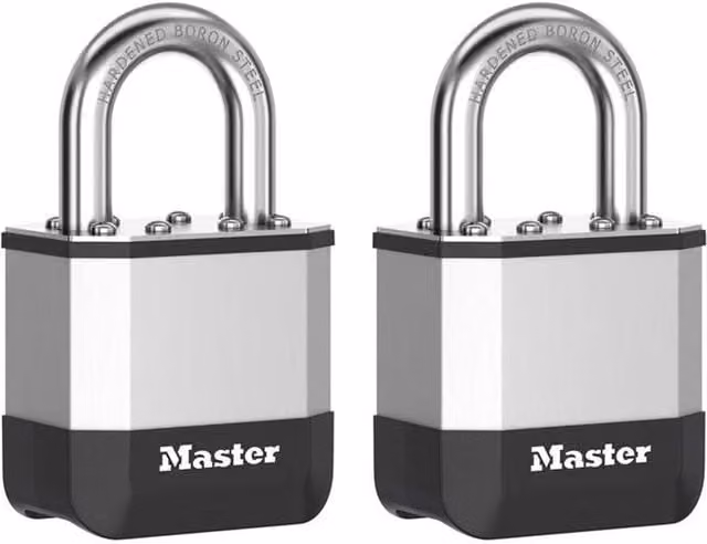Master Lock Elite Laminated Padlock, 45mm, Silver, Pack of 2 – 1