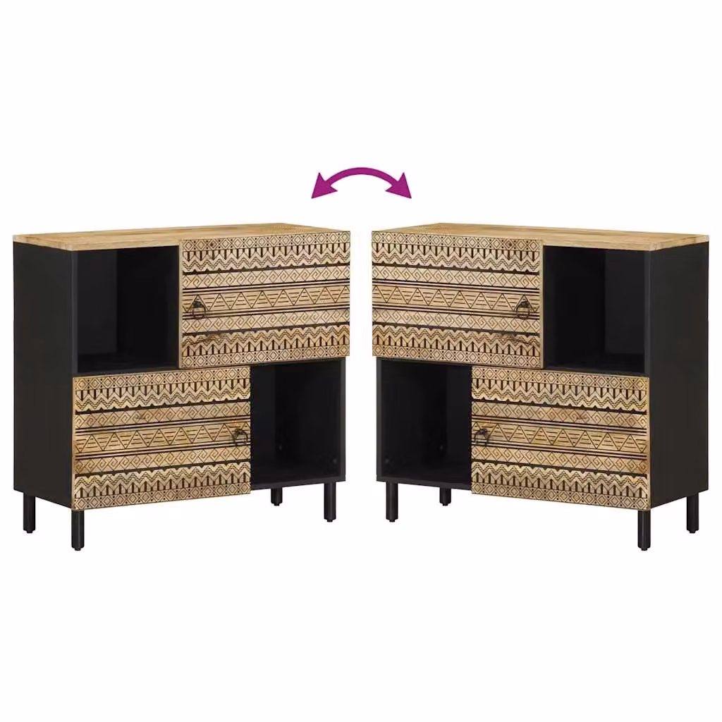 Berkfield Home Industrial Mango Wood Sideboard in Brown, W/D/H: 80 x 33.5 x 75 cm – 4