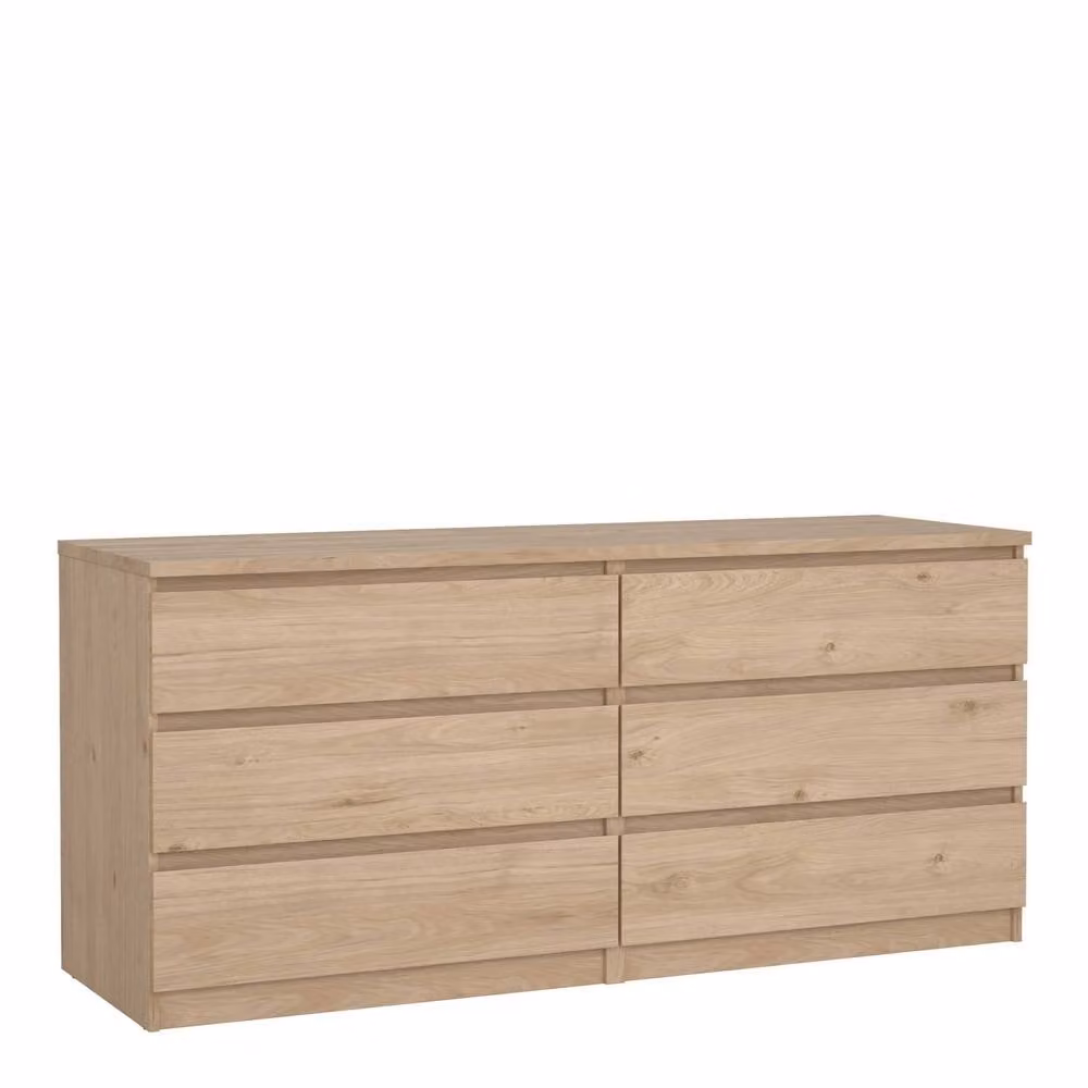 Wyld Haus Budapest Wide 6 Drawer Chest in Natural Oak Effect Brown – 2