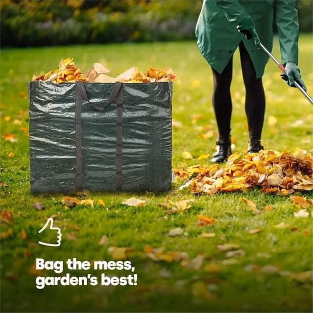 Nordara Set of 2 Heavy Duty Garden Waste Bags, 150L, Green