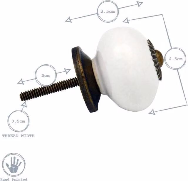 Nicola Spring Polished White Ceramic Cupboard and Drawer Knobs, Pack of 24 – 1