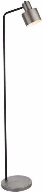Netlighting Mayfield LED Task Floor Lamp in Brushed Silver and Matt Black Metal – 1