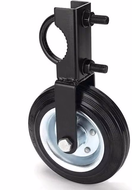 VOGREX Heavy Duty Adjustable Height Farm Gate Swivel Caster Wheel with Rubber and Black Powder Coated Steel