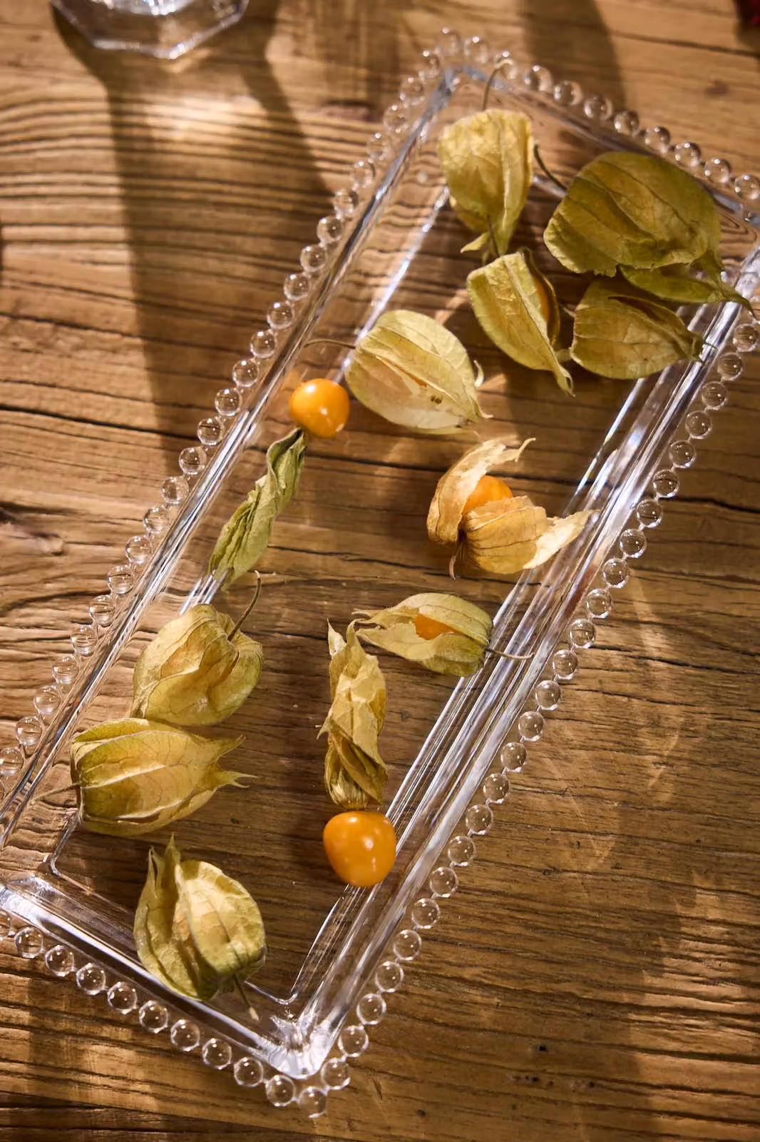 Dibor Set of 2 Bella Perle Beaded Glass Serving Platters, Clear, L: 29 cm, W: 13 cm – 3