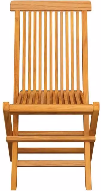 Berkfield Home Beautiful Set of 8 Folding Garden Chairs in Brown Solid Teak Wood – 1