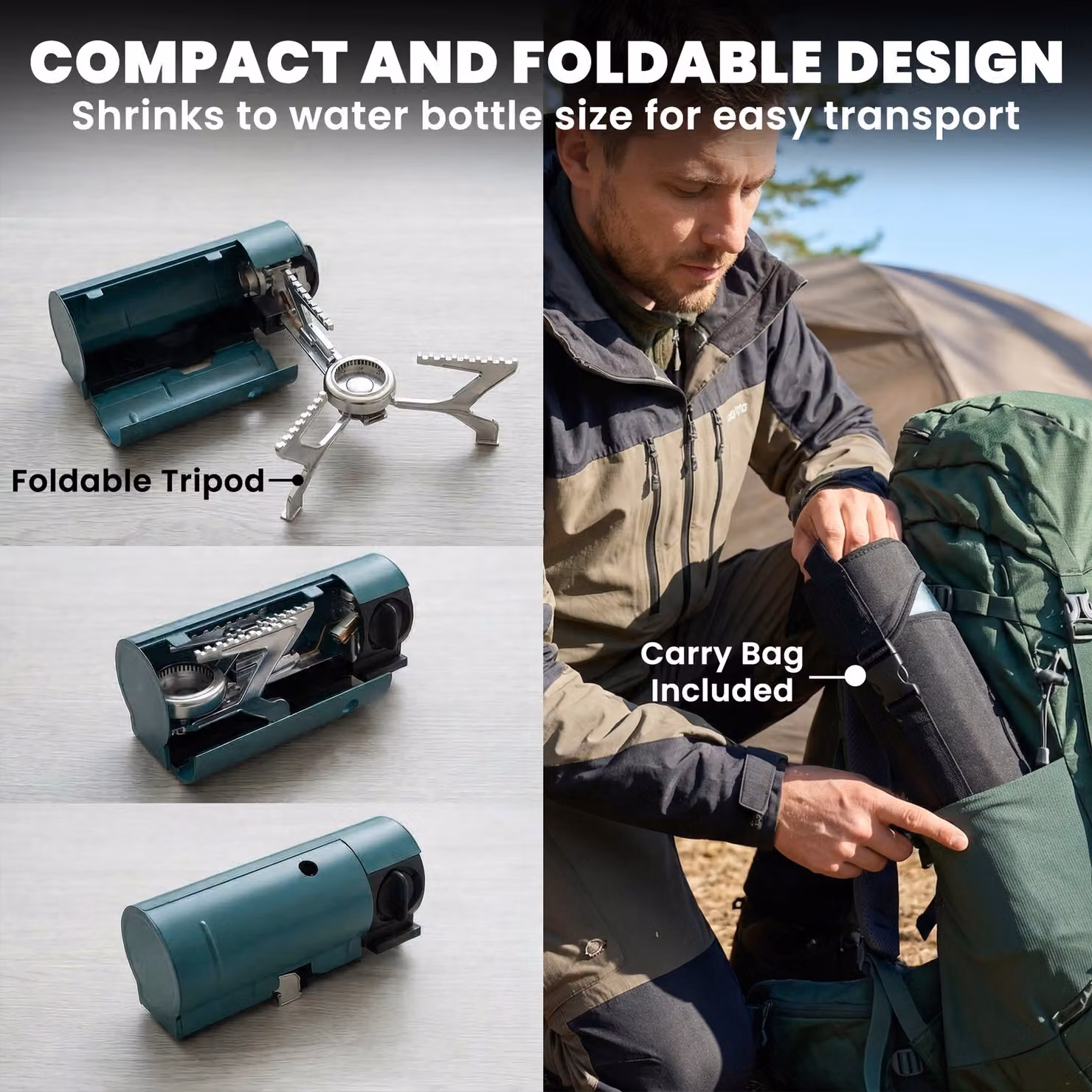 Outsunny 2670W Foldable Camping Gas Stove with Safety Shut-Off and Piezo Ignition in Green – 6