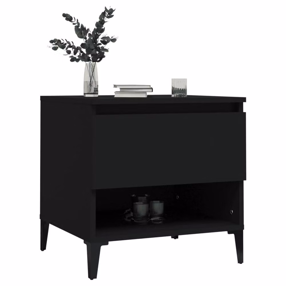 Berkfield Home Modern Black Square Side Table W/D/H: 50 x 46 x 50 cm – 3