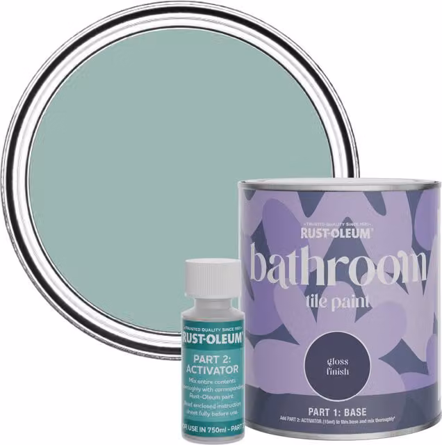 Rust-Oleum Bathroom Tile Paint in Gloss Finish, Coastal Blue, 0.75 l