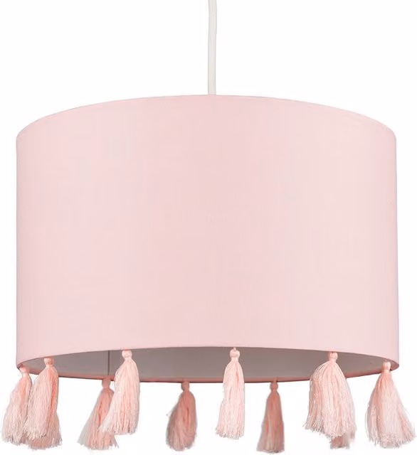 ValueLights Modern Pink Fabric Cylinder Drum Pendant Light Shade