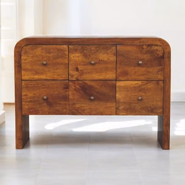 Artisan Furniture Darcy 3 over 3 Drawer Chest in Brown Mango Wood