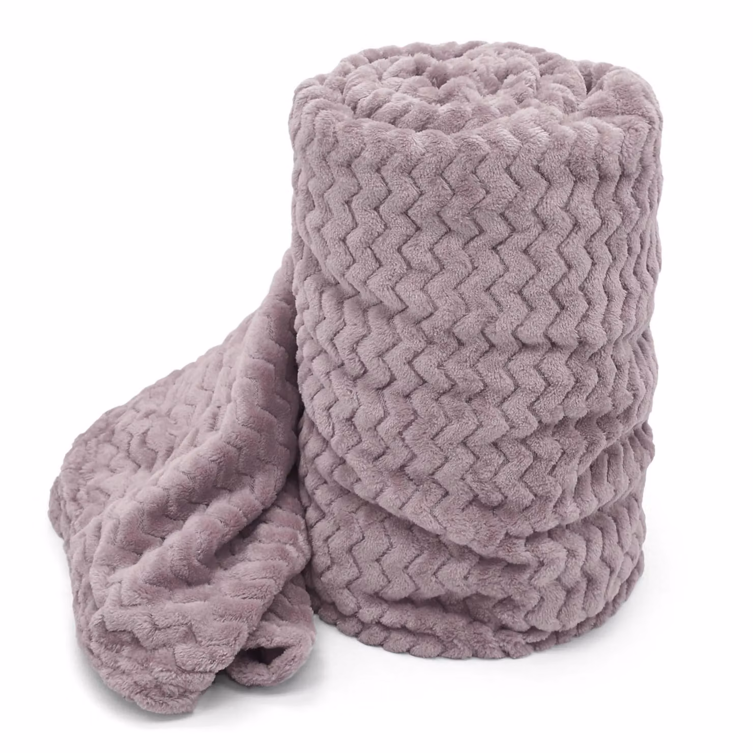 Velosso Super Soft Plush Chevron Throw Blanket in Pink, W: 127 cm, D: 152 cm – 2