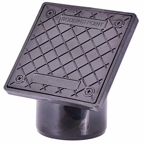 FloPlast Black Plastic PVC Square Rodding Point Spigot