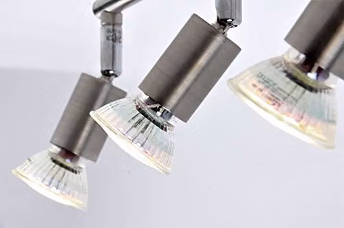 Netlighting Matrix Ceiling Spotlight Bar in Grey with 4x GU10 Warm White LED Bulbs – 4