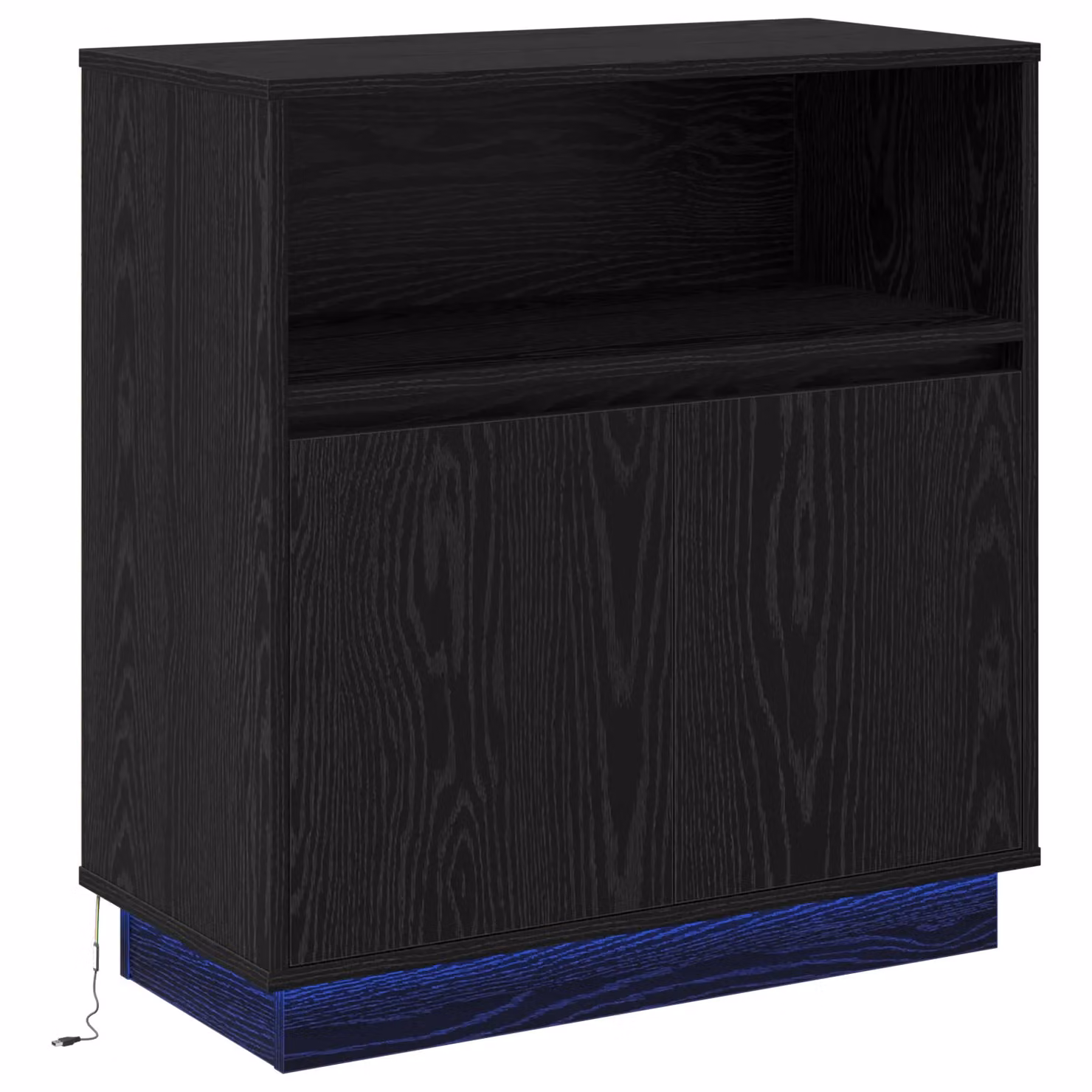 Berkfield Home Modern Black Oak Sideboard with Integrated LED Lighting, W/D/H: 75 x 34.5 x 71 cm – 2