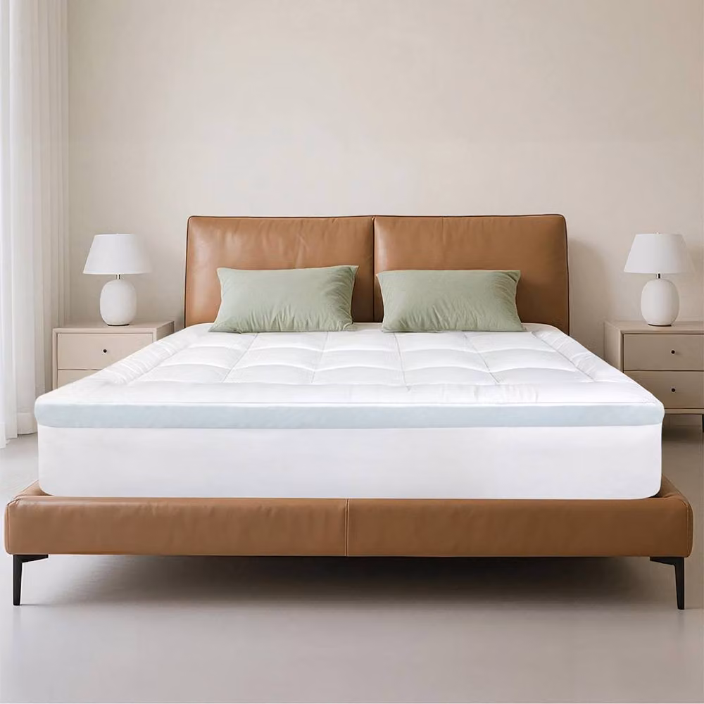 Lavio Gel-Infused Memory Foam Mattress Topper, Double, White, H x W x D: 7 x 135 x 190 cm – 2