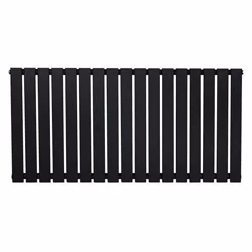 Monster Shop Modern Designer Flat Single Column Radiator in Matt Black Carbon Steel, H 60 cm x W 119 cm x D 10.8 cm – 2