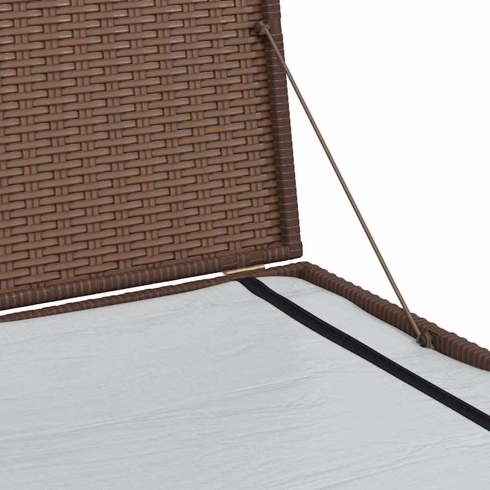 Berkfield Home Garden Storage Box in Brown Poly Rattan and Steel, W/D/H: 150 x 100 x 100 cm – 6