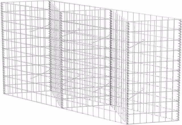 Berkfield Home Galvanised Steel Gabion Basket in Silver, W/D/H: 120 x 30 x 100 cm