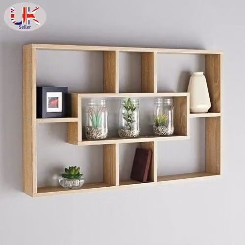 Spot On Dealz Multi-Compartment Wall Mounted Floating Shelf in Wood and MDF – 2
