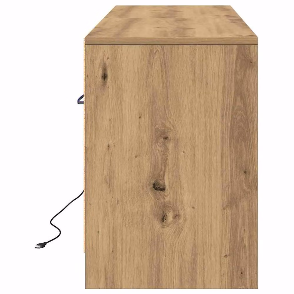 Berkfield Home Modern TV Cabinet with LED in Artisan Oak, Brown, W/D/H: 139.5 x 34 x 50 cm – 6